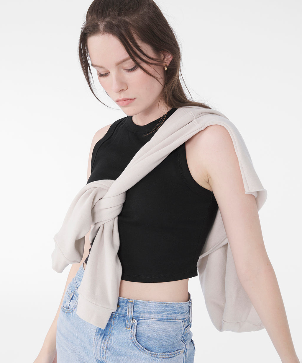 Women’s micro rib muscle crop tank – The Print House